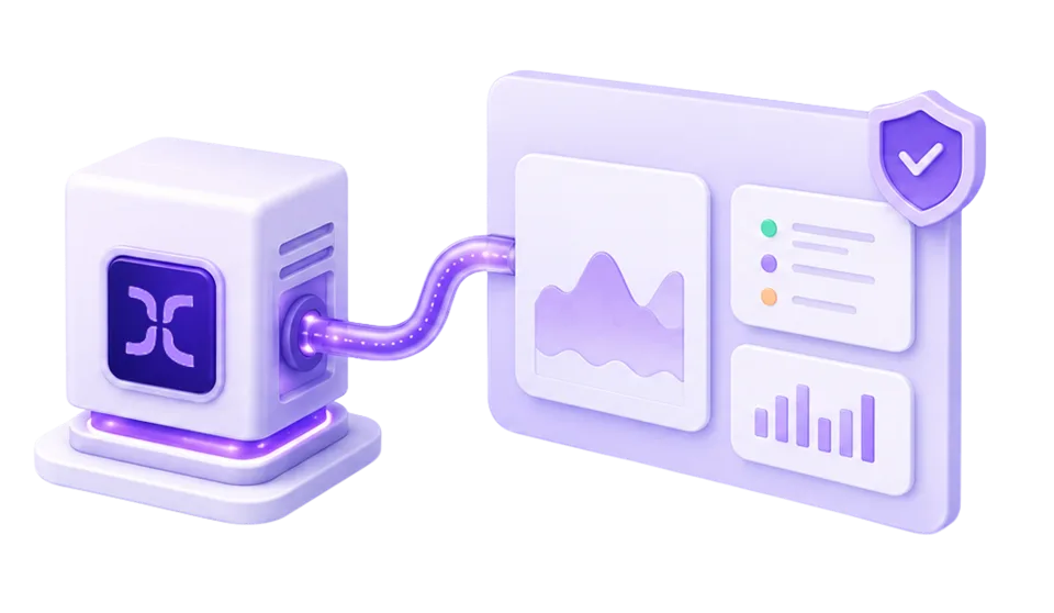 DataExpandr source connected to a secure analytics dashboard